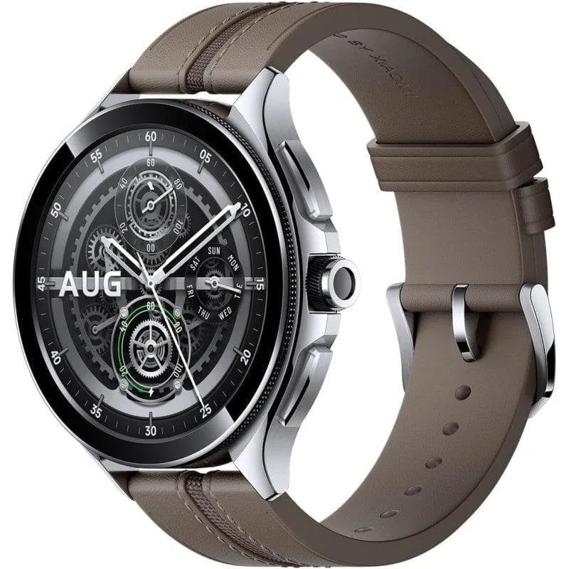 Xiaomi Watch 2 Pro Bluetooth GPS 46mm AMOLED Argento Cinturino Marrone Resistenza Acqua 5ATM