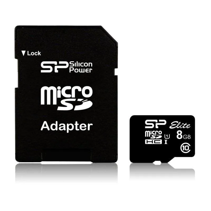 Scheda MicroSDHC Silicon Power Elite 8GB UHS-1 U1 Classe 10 con adattatore SD