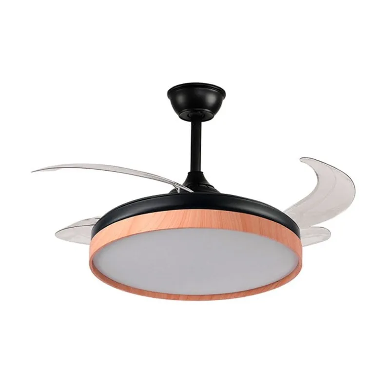 Bel Air Cosmos Ventilatore da soffitto con luce e telecomando 72W 108 cm Pale retrattili Nero/Faggio