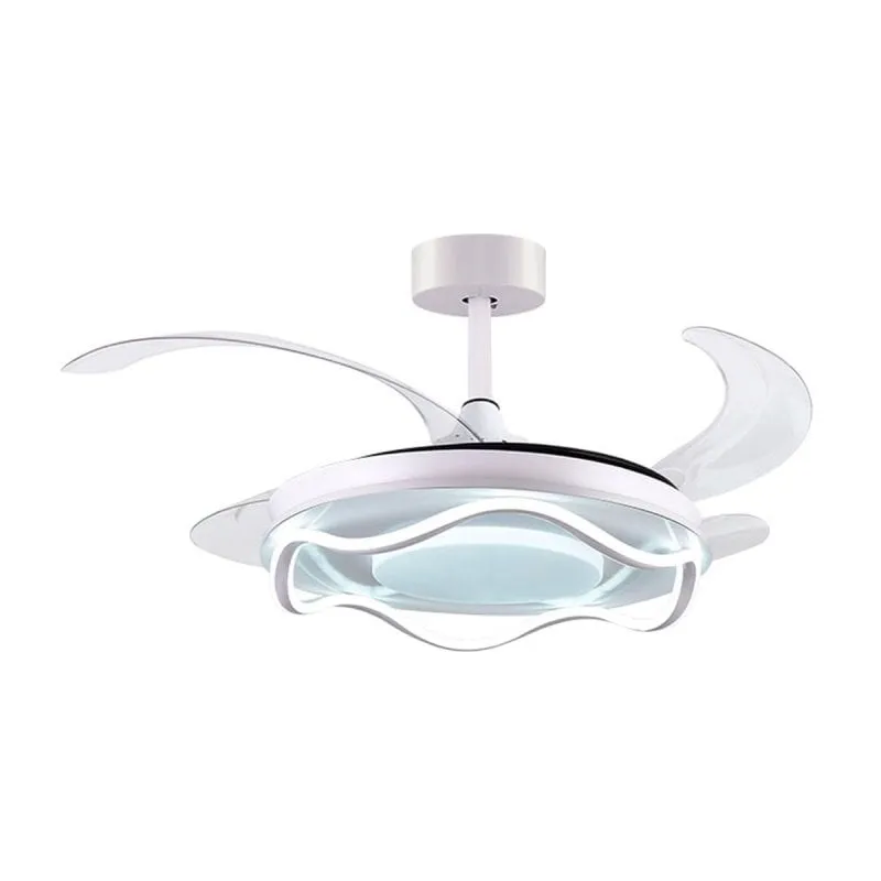 Bel Air Antea Ventilatore da Soffitto con Luce e Controllo 80W 108cm 4 Pale Retrattili Bianco