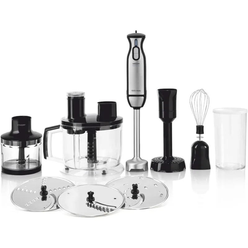 Haeger Extreme Chopper Frullatore per cottura 1000 W Nero, Acciaio inossidabile