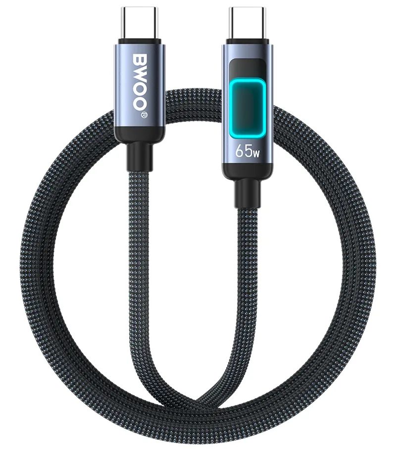 Cavo Dati e Ricarica USB-C - USB-C BWOO X324CC Display, 65W, 1m, Nero