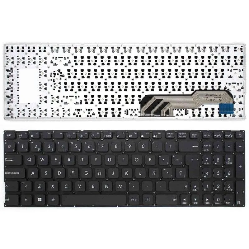 Tastiera Portatile ASUS Vivobook X541U Spagnolo Senza Cornice Nero