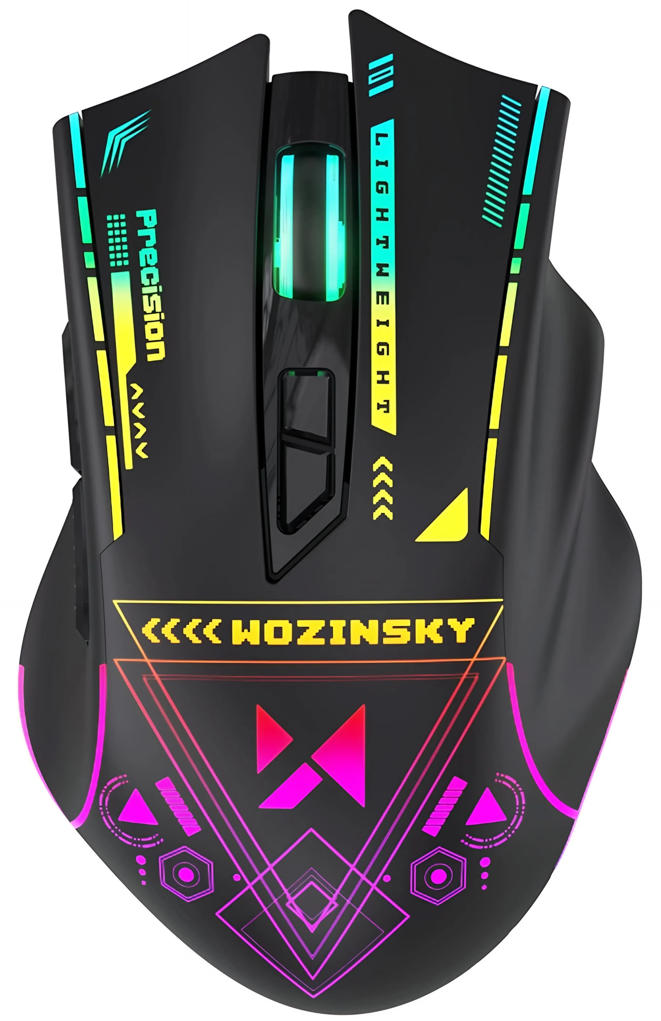 Mouse Gaming Wireless WZK WMGB-3200, RGB, 3200DPI, Nero