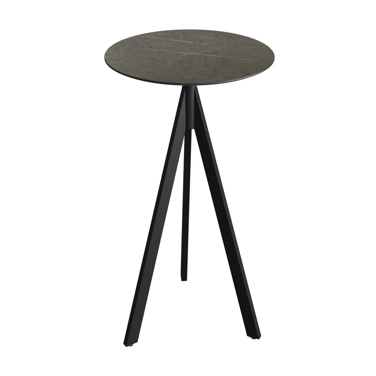 Feros Tavolo alto Infinity Tripod telaio + HPL Ø70 cm; 110x70 cm (HxØ); nero/marrone; rotonda