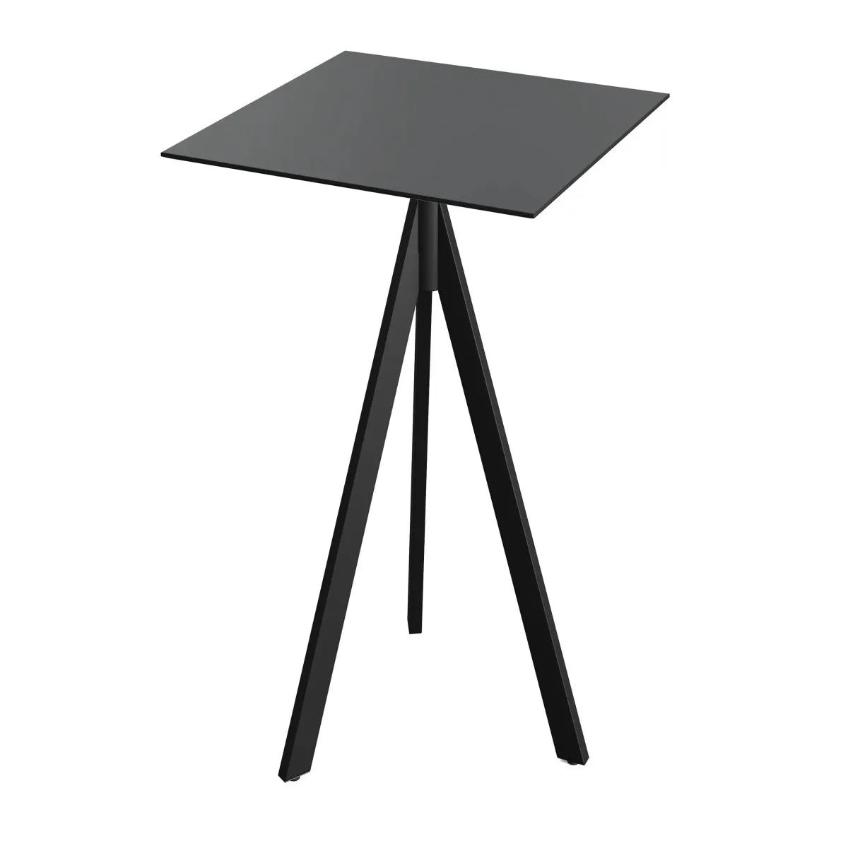 Feros Tavolo alto Infinity Tripod base + HPL 70x70 cm; 70x70x110 cm (LxLxH); nero; quadrata