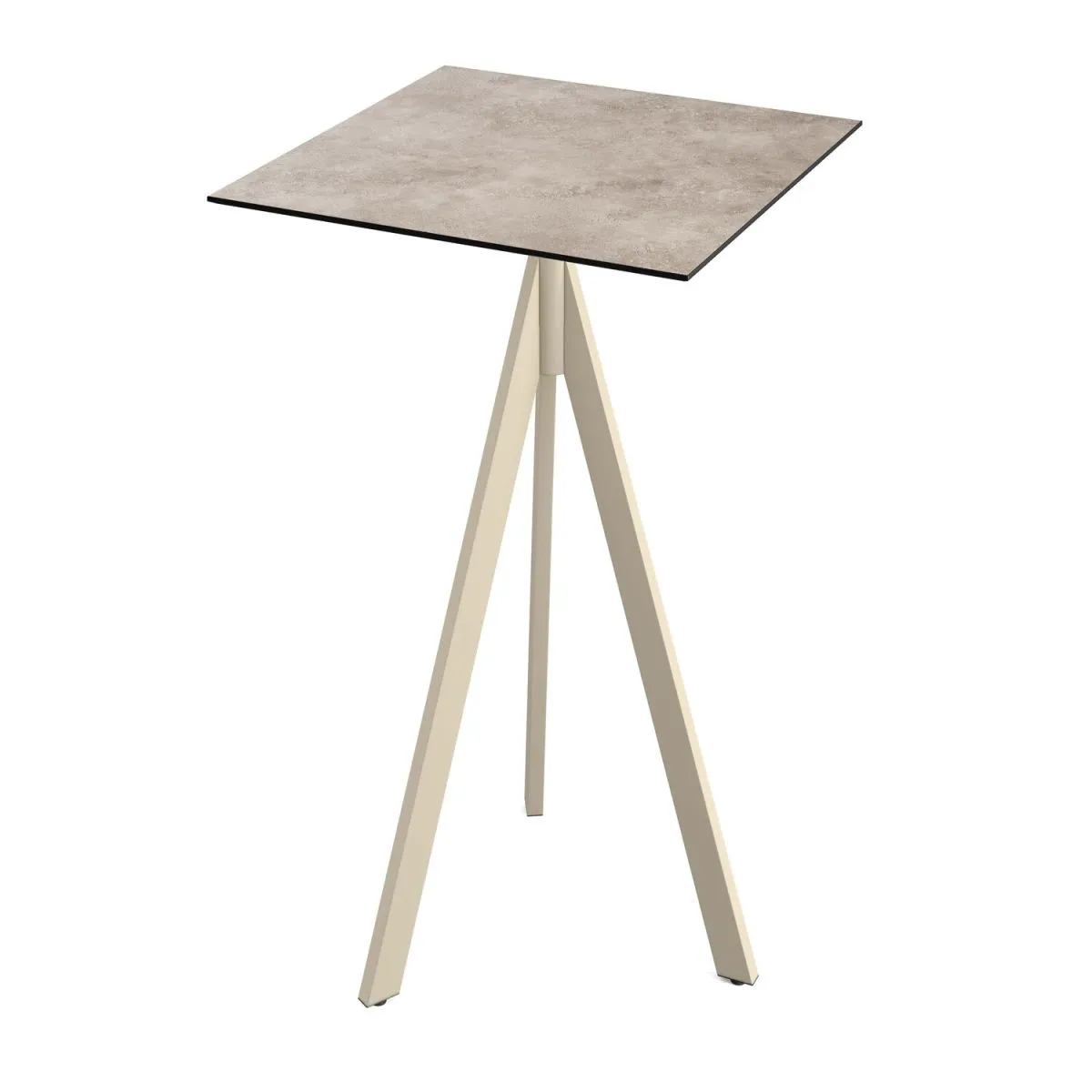 Feros Tavolo alto Infinity Tripod base + HPL 70x70 cm; 70x70x110 cm (LxLxH); sabbia; quadrata