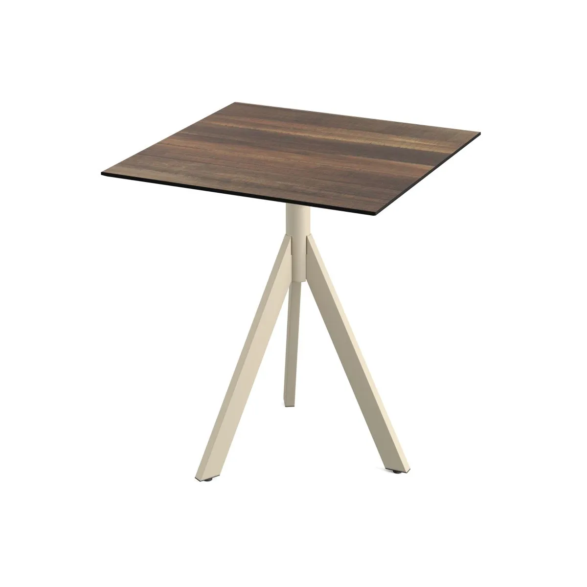 Feros Tavolo da esterno Infinity Tripod telaio + HPL 70x70 cm; 70x70x74 cm (LxLxH); sabbia/marrone chiaro; quadrata