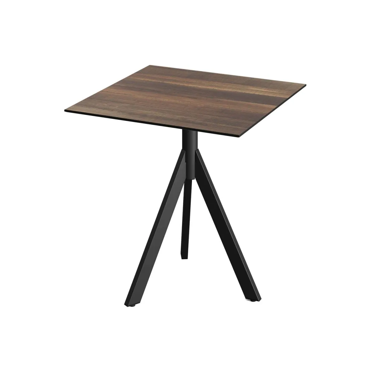 Feros Tavolo da esterno Infinity Tripod telaio + HPL 70x70 cm; 70x70x74 cm (LxLxH); nero/marrone chiaro; quadrata