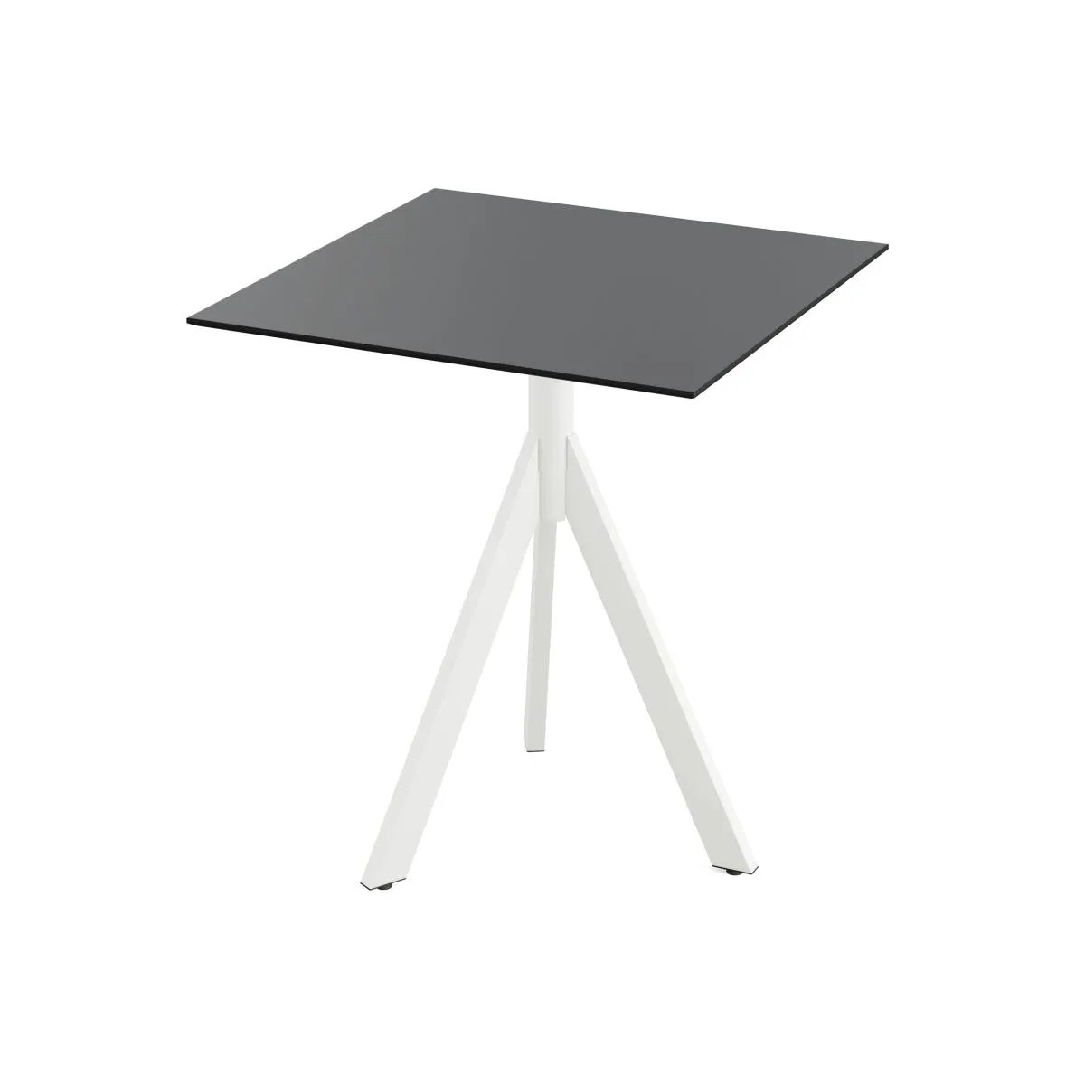 Feros Tavolo da esterno Infinity Tripod telaio + HPL 70x70 cm; 70x70x74 cm (LxLxH); bianco/nero; quadrata