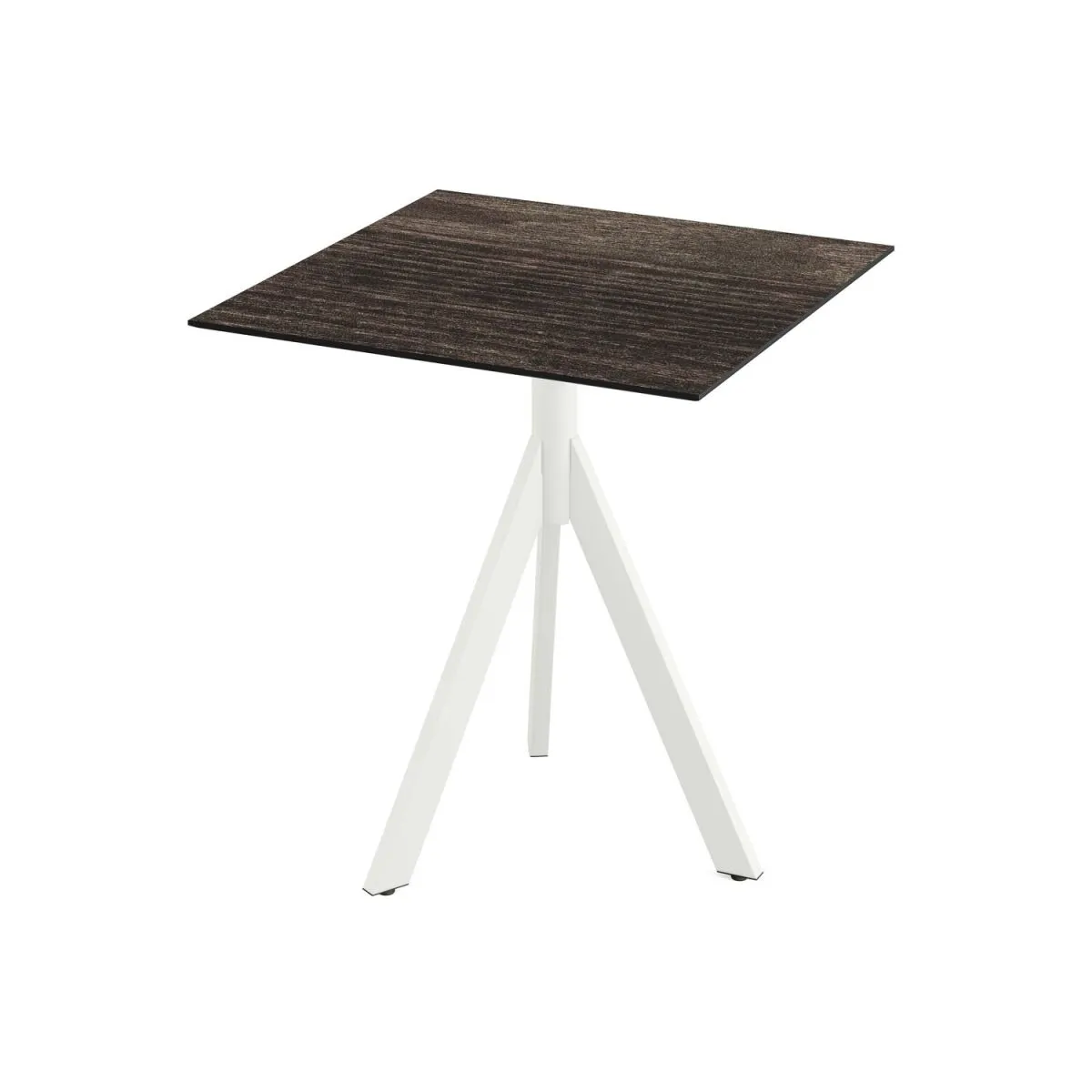 Feros Tavolo da esterno Infinity Tripod telaio + HPL 70x70 cm; 70x70x74 cm (LxLxH); bianco/marrone scuro; quadrata