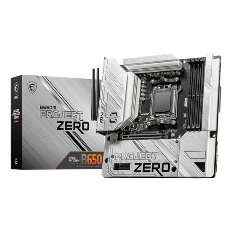 Schede Madri MSI B650M PROJECT ZERO AMD B650 Socket AM5 DDR5 Micro ATX WiFi 6E RGB