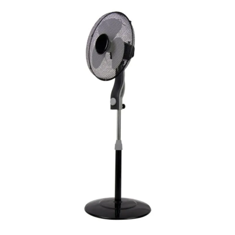 Ventilatore a Piantana IluminaShop 45W 3 Velocità Testa Orientabile Altezza Regolabile Nero/Grigio