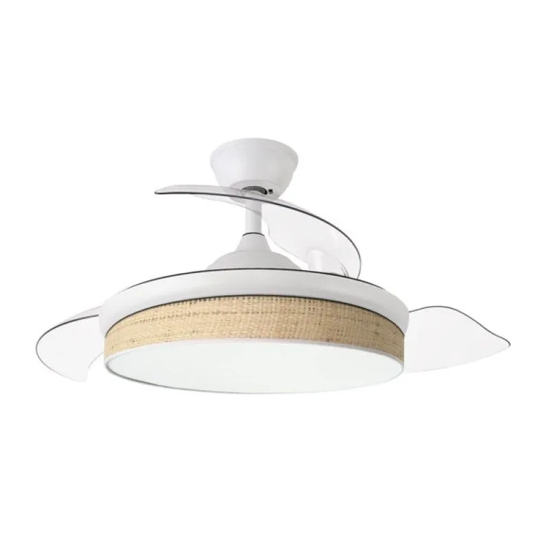 Ventilatore da Soffitto con Luce IluminaShop 72W 91cm 6 Velocità Pale Retrattili Telecomando