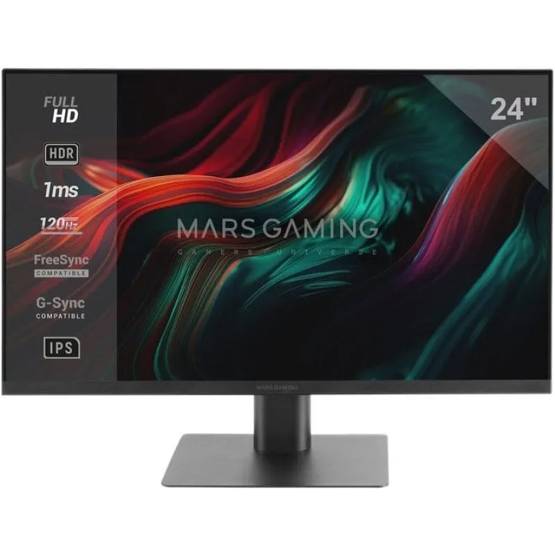 Mars Gaming Mv-24 Monitor 24" Ips Fhd 120hz HDr10 1ms Freesync e G-sync Altoparlanti Integrati Nero