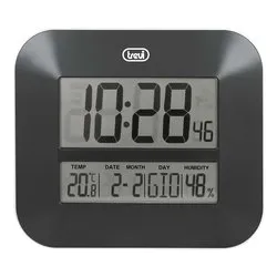 Orologio da parete (27x3x23,5cm) Multifunzione con Termometro Nero OM352000