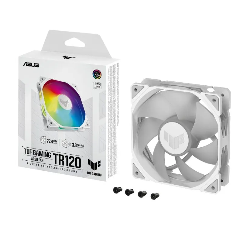 ASUS TUF GAMING TR120 ARGB 1-pack White Case per computer Raffreddatore d'aria 12 cm Bianco