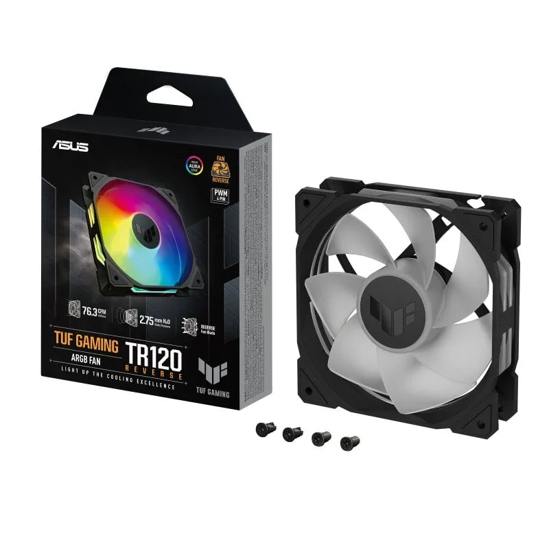 ASUS TUF Gaming TR120 ARGB Reverse Fan - Single Pack Case per computer Ventilatore 12 cm Nero