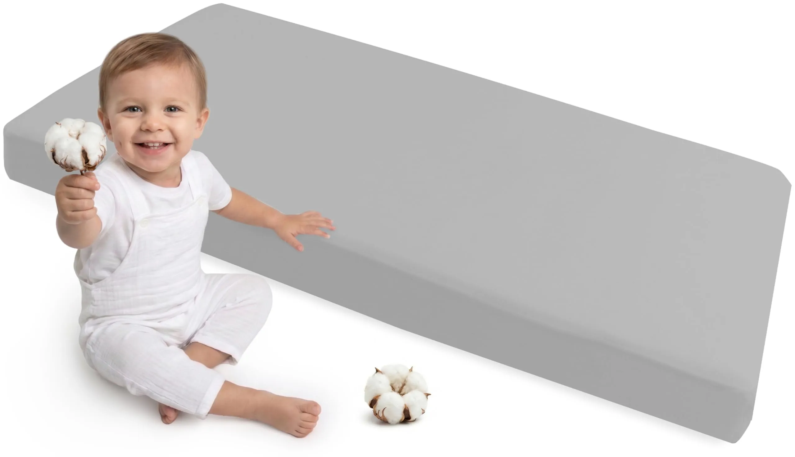 Medi Partners Lenzuola Lettino Neonato 70x140-100% Cotone Lenzuolo con Angoli Culla Coprimaterasso fitted Materassino Sheet Letto Bambino Lenzuolino (Grigio)
