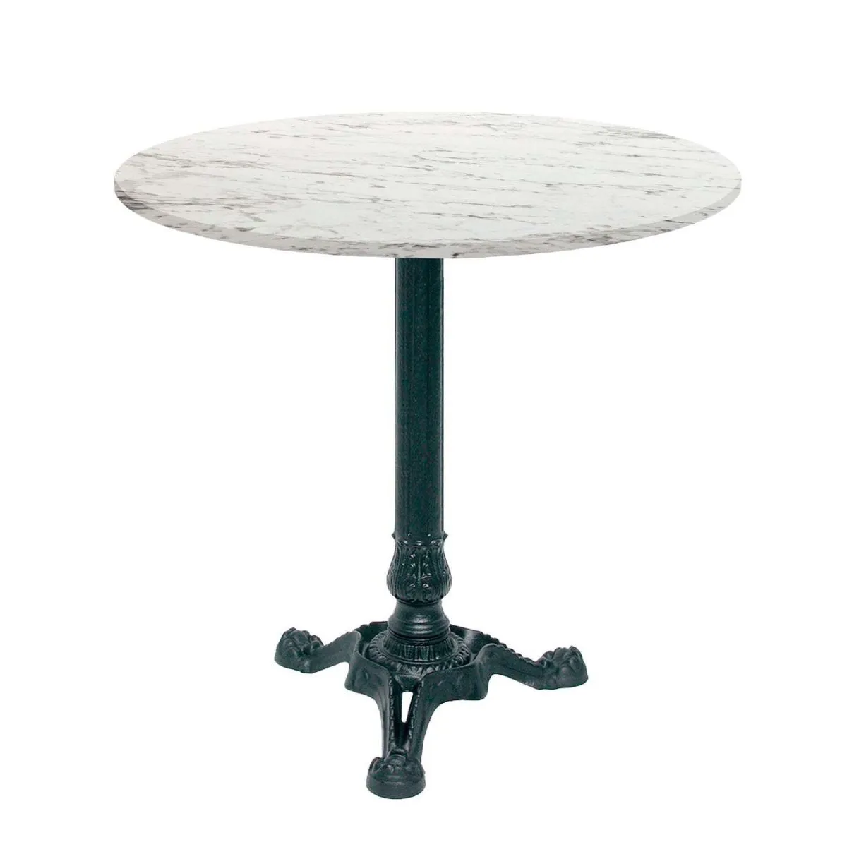 RestooTab Tavolo Bistrot rotondo - laminato pietra & legno; 70x70x75x70 cm (LxLxHxØ); bianco/grigio pietra/marmorizzato; struttura nero; rotonda