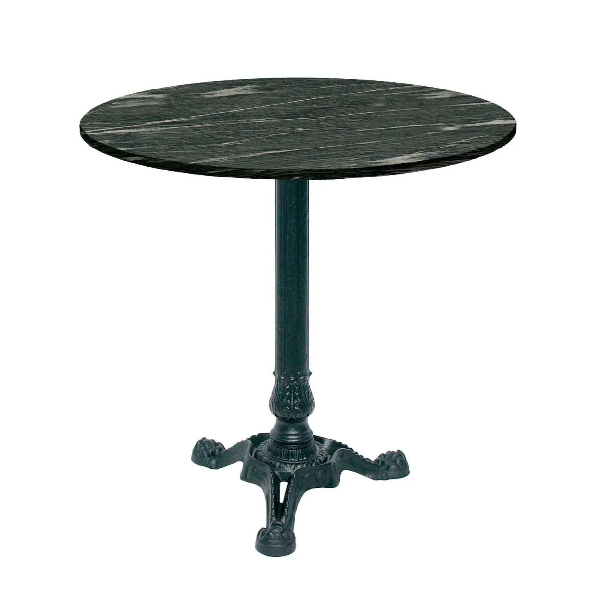 RestooTab Tavolo Bistrot rotondo - laminato pietra & legno; 70x70x75x70 cm (LxLxHxØ); grigio scuro/marmorizzato; struttura nero; rotonda