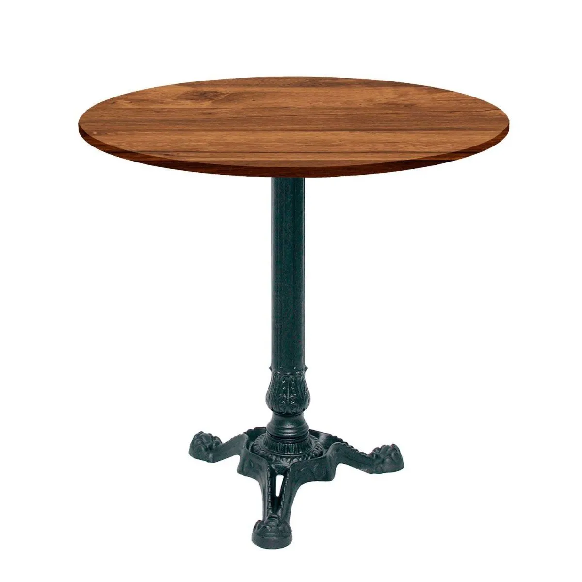 RestooTab Tavolo Bistrot rotondo - laminato pietra & legno; 70x70x75x70 cm (LxLxHxØ); quercia wenge; struttura nero; rotonda