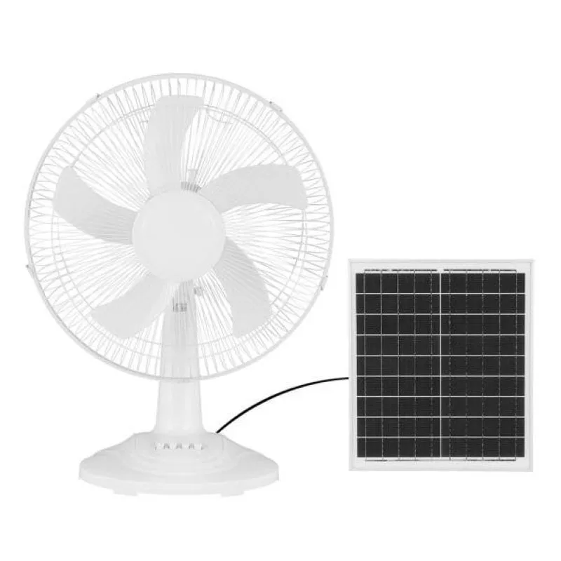 Iluminashop 309563 Ventilatore da tavolo solare 20W bianco