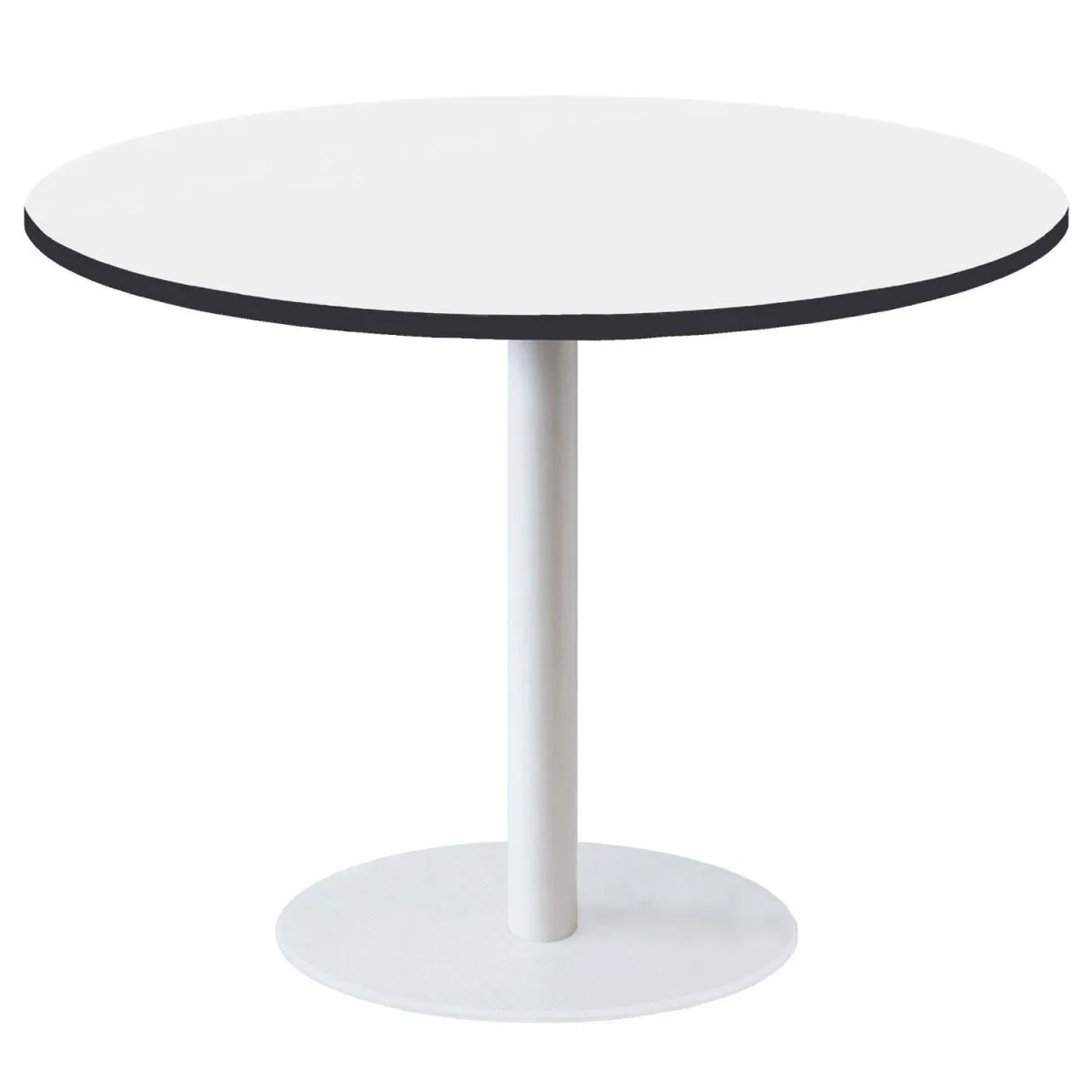 RestooTab Tavolo Rome XL rotondo base bianco - laminato legno; 120x120x75x120 cm (LxLxHxØ); bianco/nero; struttura nero; rotonda
