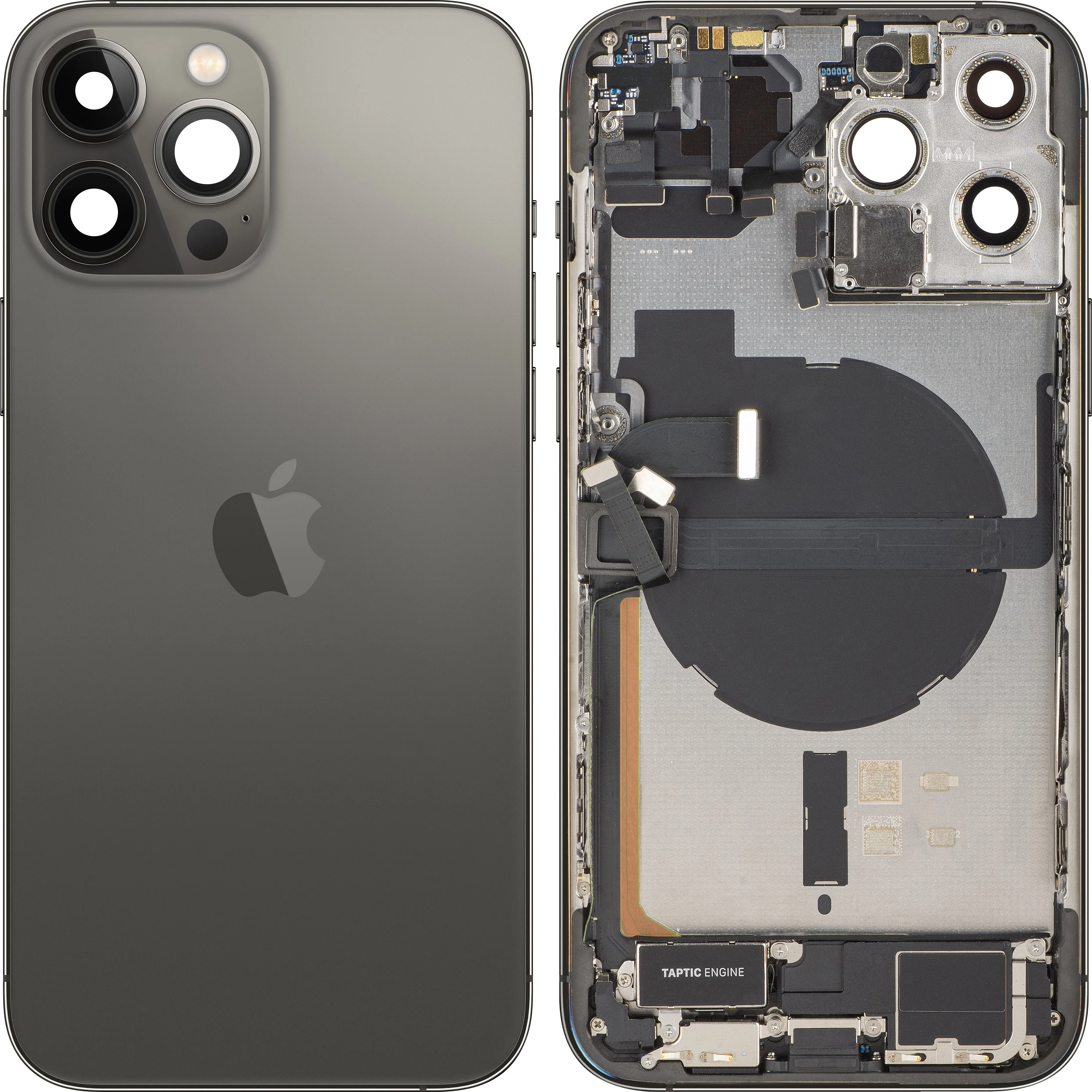 Copertura Batteria Apple iPhone 13 Pro Max, Con Scocca Centrale, Parti Complete, Nero (Graphite), Swap Premium