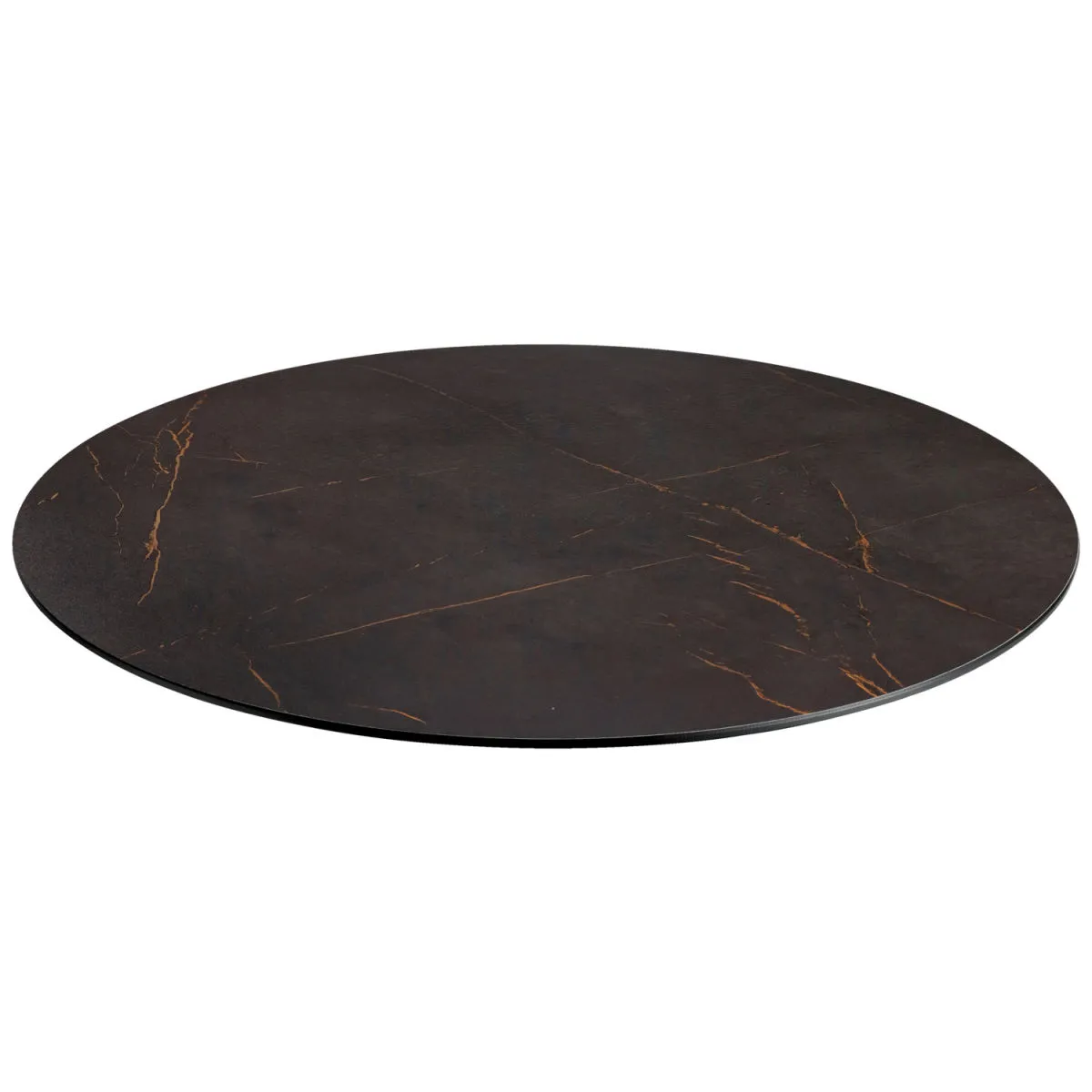 VEGA Piano per tavolo da esterno in HPL Lift rotondo; 80 cm (Ø); nero/marrone; rotonda