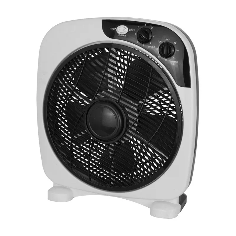 Ventilatore da Tavolo IluminaShop 349583 45W 5 Pale 3 Velocità Timer Silenzioso Bianco/Nero