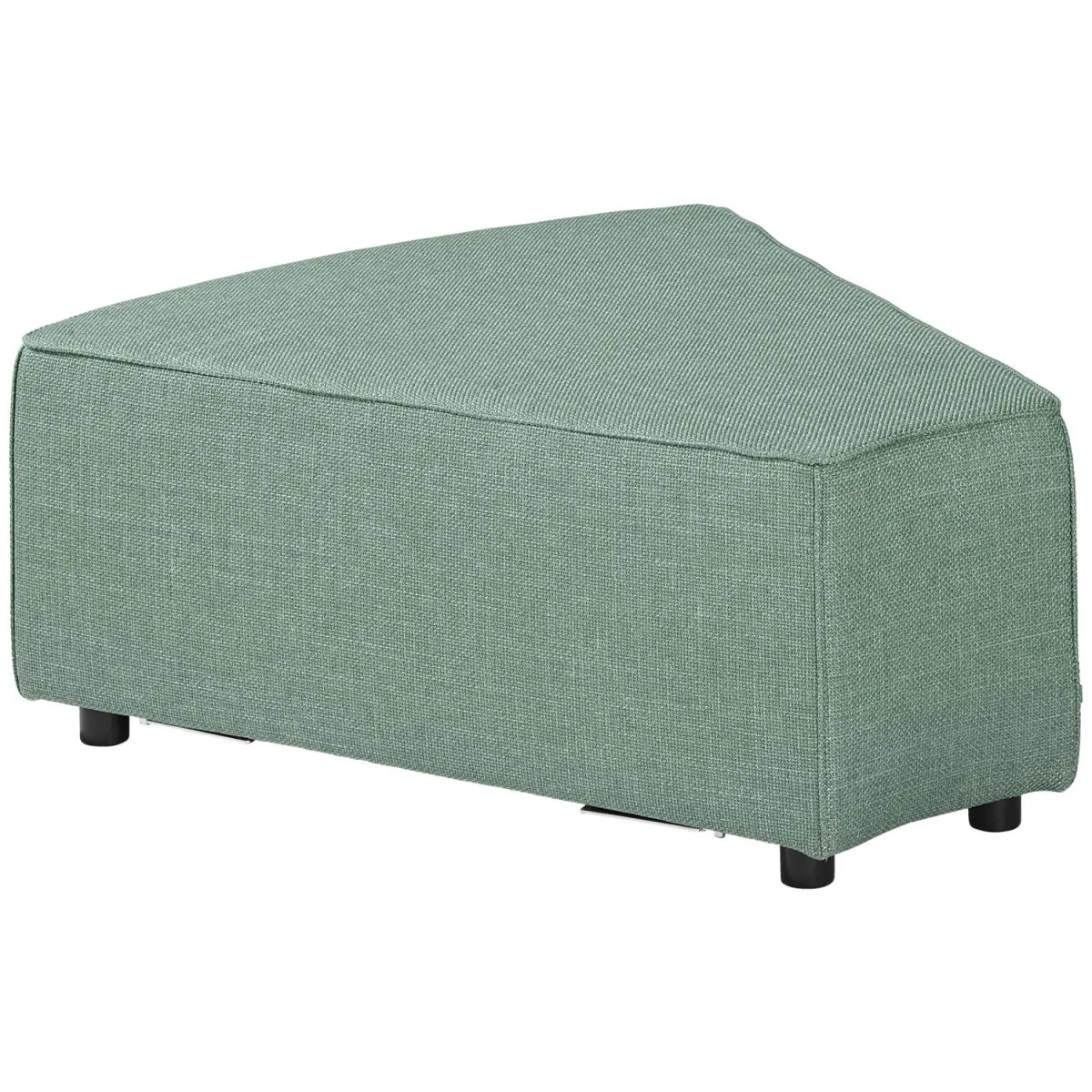 VEGA Chaise longue per divano modulare Belford arrotondato; 99x90x40 cm (LxPxH); seduta grigio/blu, struttura nero