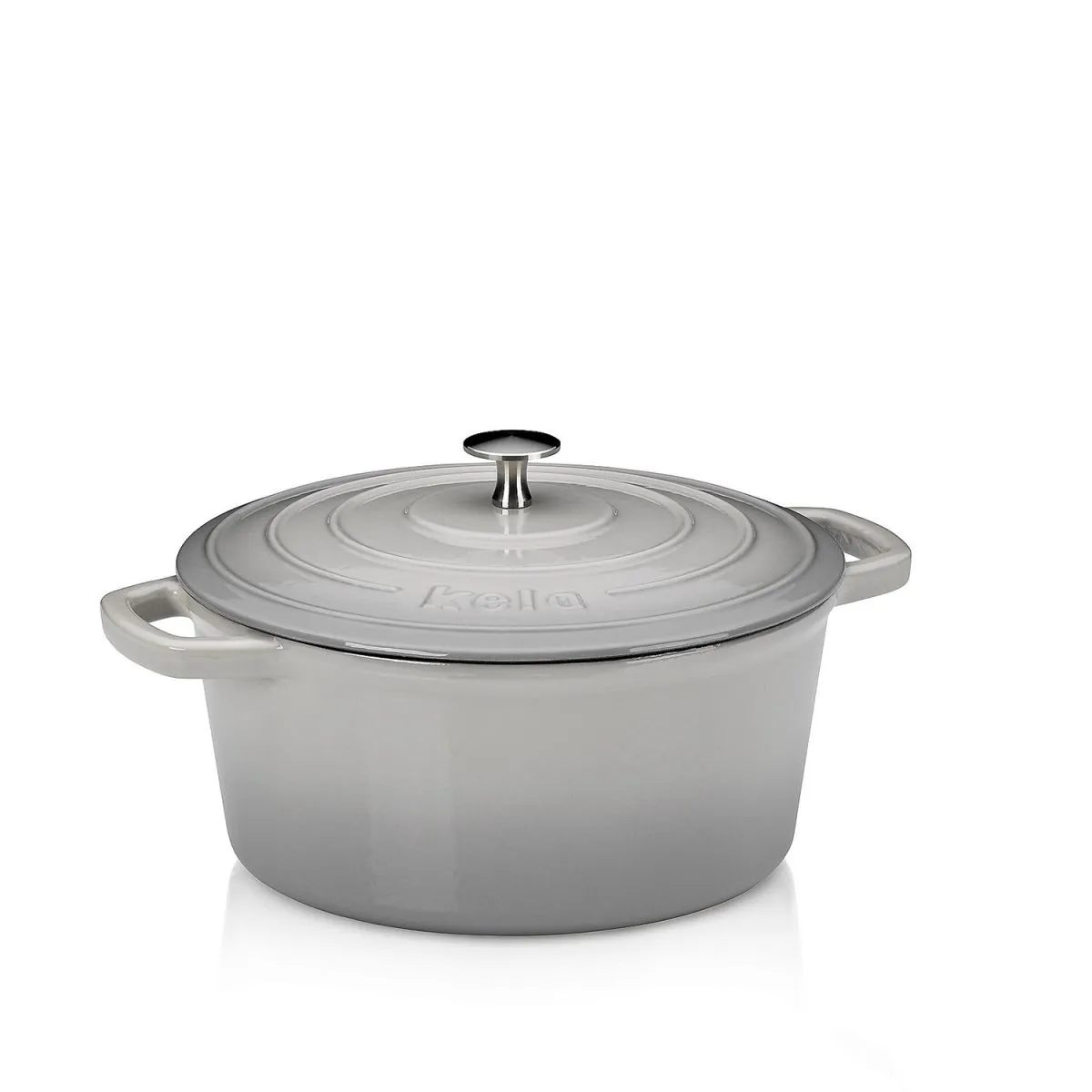 kela Cocotte Calido in ghisa rotonda; 4.6 l, 26x12 cm (ØxH); grigio; rotonda