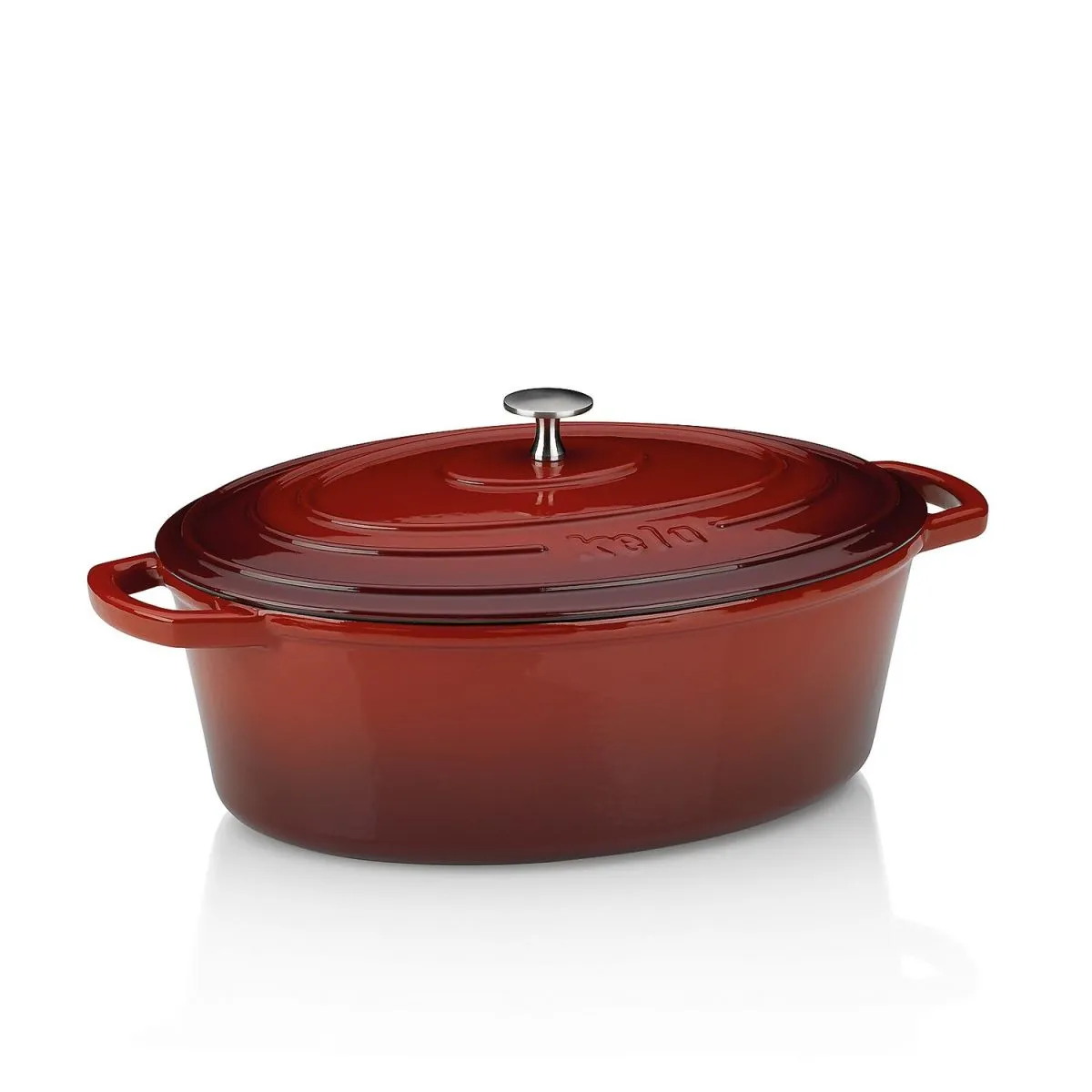 kela Cocotte Calido in ghisa ovale; 6 l, 33x26x12 cm (LxLxH); rosso; ovale