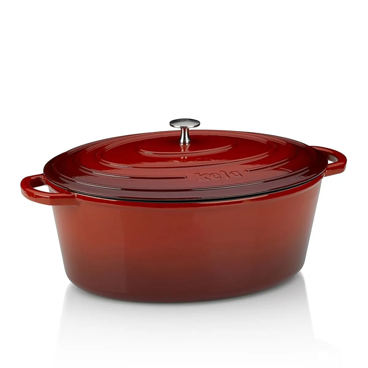 kela Cocotte Calido in ghisa ovale; 9.3 l, 36x29x15 cm (LxLxH); rosso; ovale