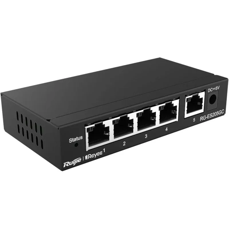 Ruijie Networks RG-ES205GC switch di rete Gestito L2 Gigabit Ethernet (10/100/1000) Nero
