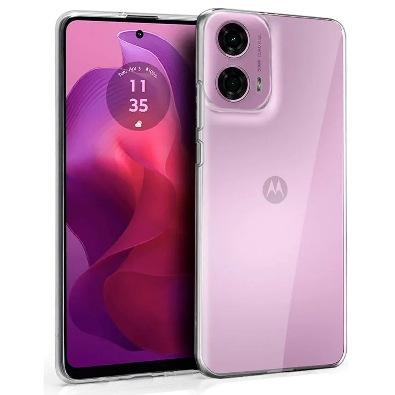 Custodia in silicone trasparente per Motorola Moto G04 / G24