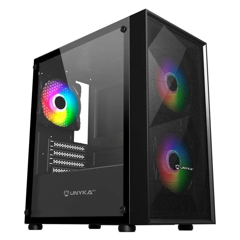 Case Micro ATX UNYKAch Mir B200 Vetro temperato USB 3.2 Nero