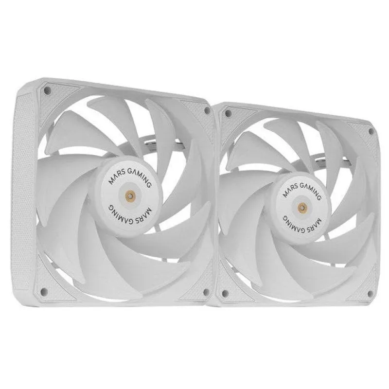 Mars Gaming MF-NCLX2 Kit 2 ventole ultra silenziose FDB 120mm Design ibrido PWM Pale Bianco
