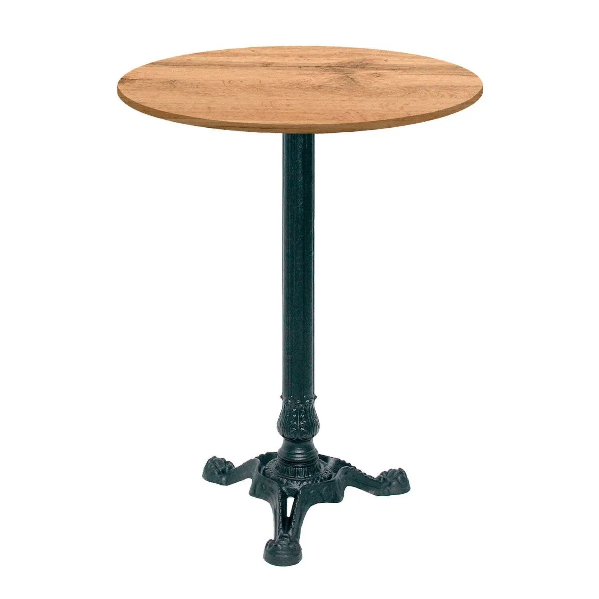 RestooTab Tavolo alto Bistrot rotondo - laminato pietra & legno; 60x60x113x60 cm (LxLxHxØ); quercia; struttura nero; rotonda