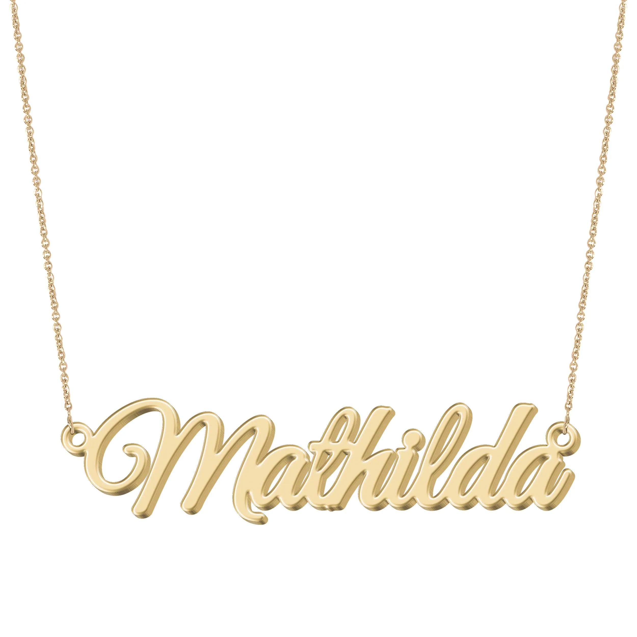 UMAGICBOX Collana con nome personalizzabile, squisita, 14 stili di carattere a scelta, ciondolo in acciaio inossidabile placcato oro 18 K e argento Sterling da personalizzare