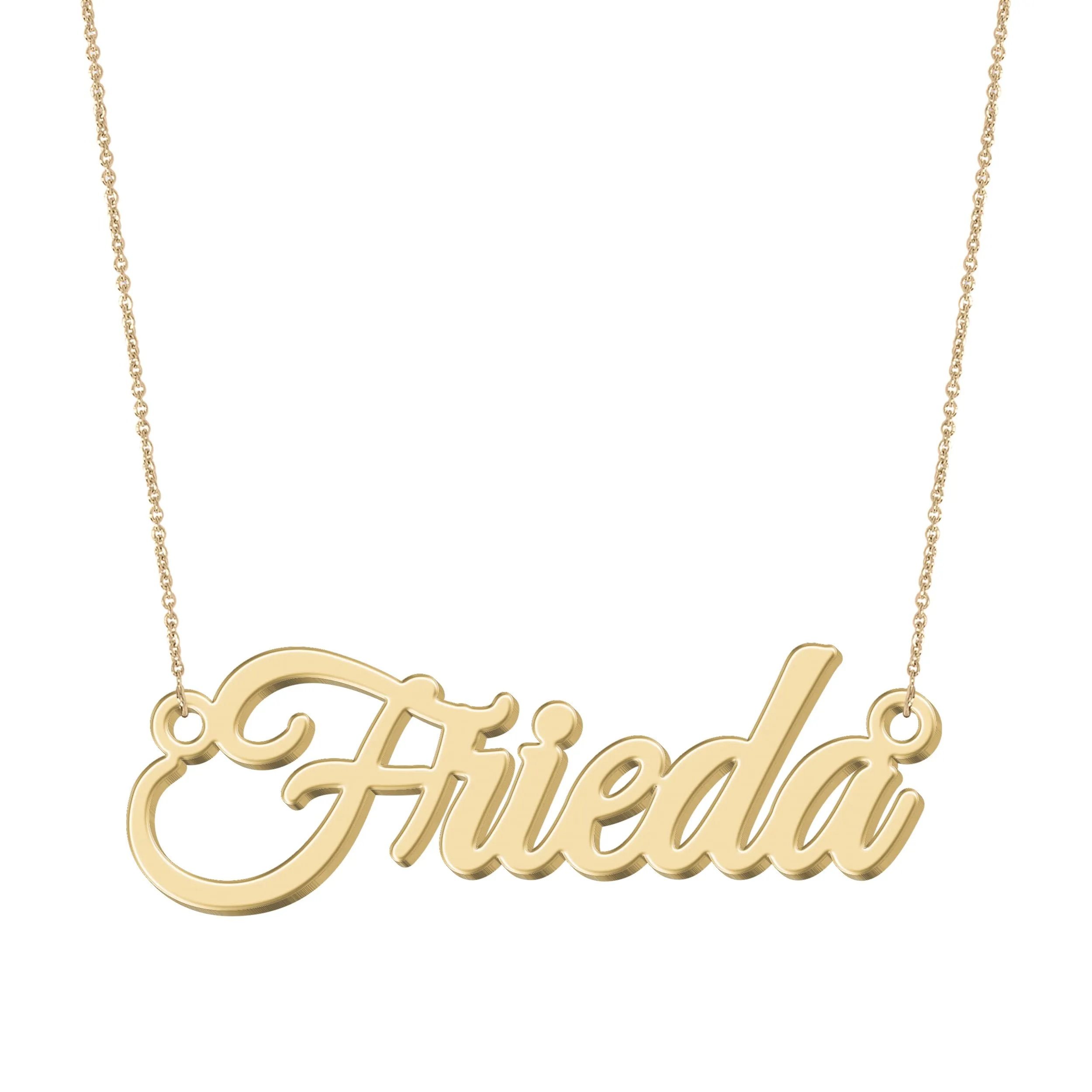 UMAGICBOX Collana personalizzata con nome | 14 caratteri a scelta | Ciondolo personalizzabile in acciaio inossidabile placcato oro 18K e argento Sterling | Regalo indimenticabile per lei, Oro