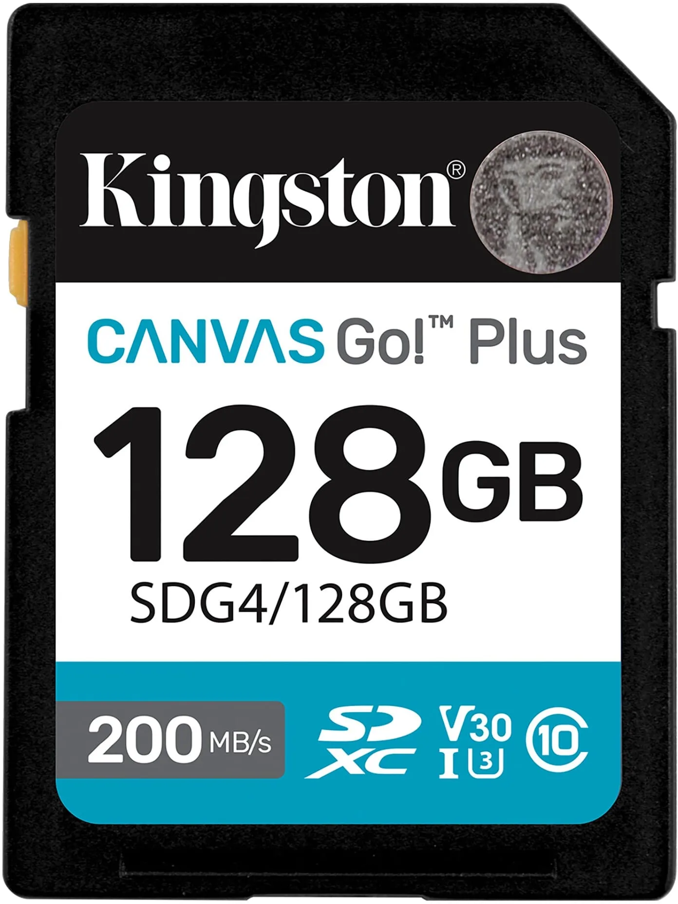Scheda di memoria SDXC Kingston Canvas Go Plus, 128Gb, Classe 10 / UHS-1 U3 SDG4/128GB