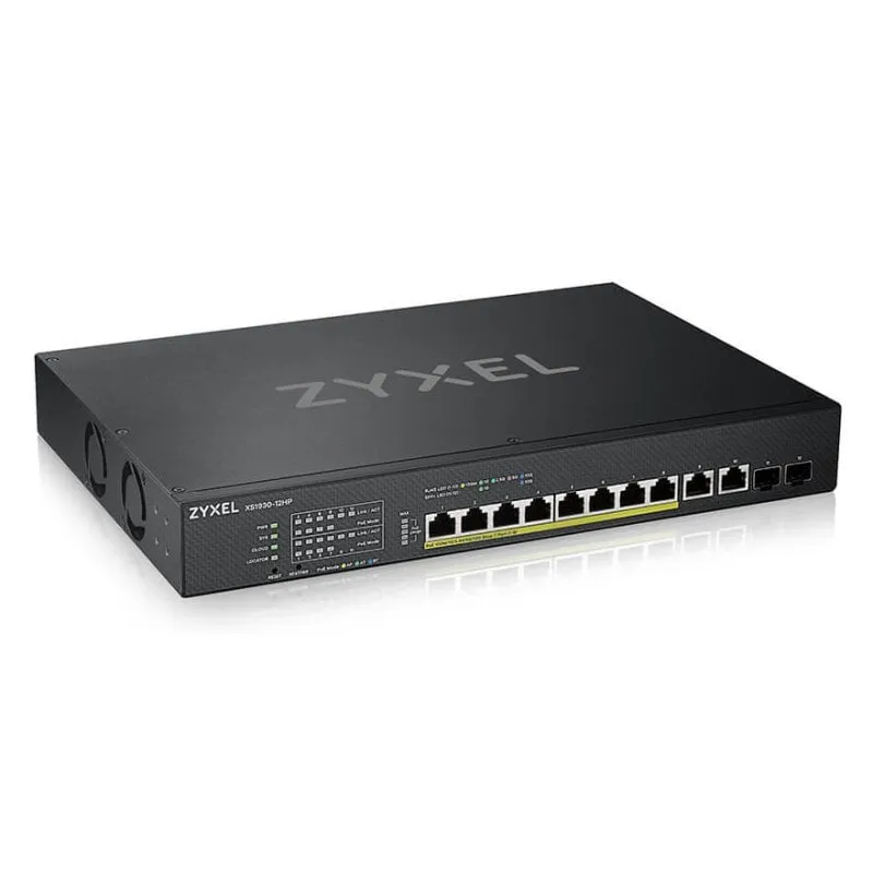 Zyxel XS1930-12HP-ZZ0101F switch di rete Gestito L3 10G Ethernet (100/1000/10000) Supporto Power over Ethernet (PoE) Nero