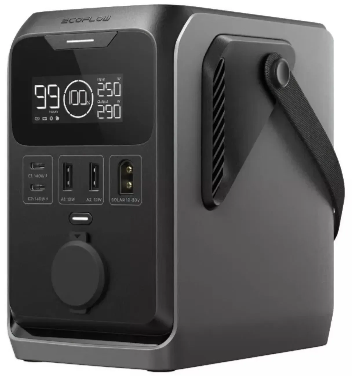 Baterie Externa EcoFlow Trail 300, 90000mAh, 300W, PD, 1 x Extensie Bricheta - 2 x USB-A - 2 x USB-C, Neagra EF-TRAIL300-N
