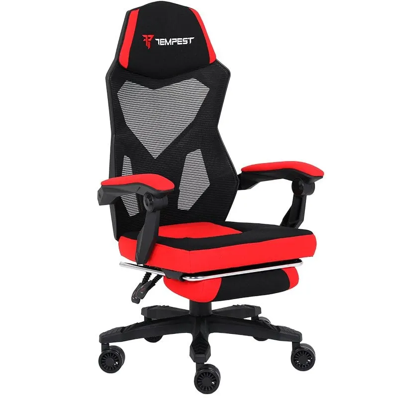 Sedia da gaming Tempest AeroGamer con tessuto traspirante rosso