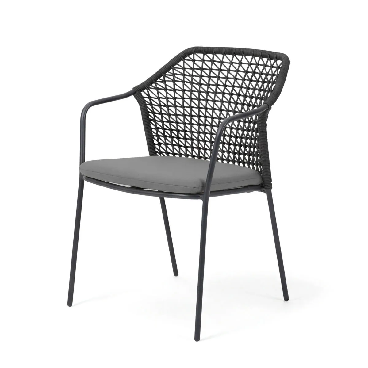 4x Barths Sedia Burano con braccioli; 58.5x60x83.5 cm (LxPxH); antracite; 4 pz. / Pacco