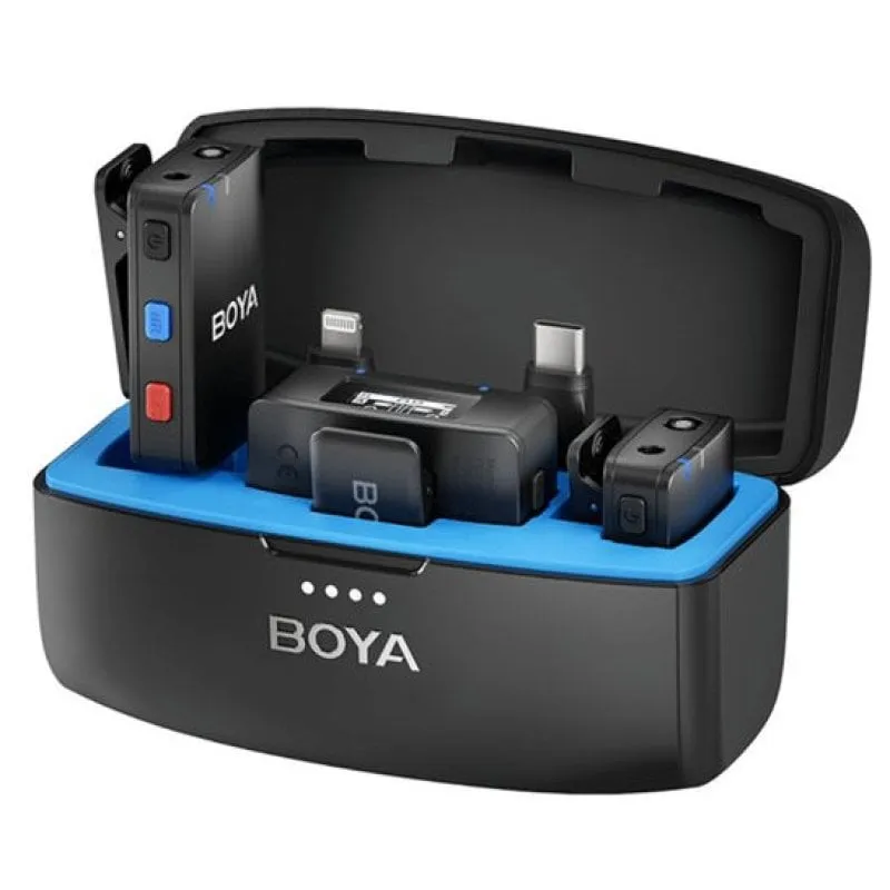 Boya Boyamic Sistema per microfono wireless Portata 200 m USB-C/Lightning/Jack 3,5 mm Nero