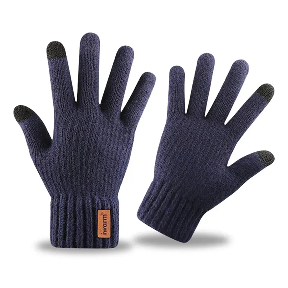 Guanti Invernali Touchscreen Iwarm ST0016, Taglia 22cm, Blu Navy
