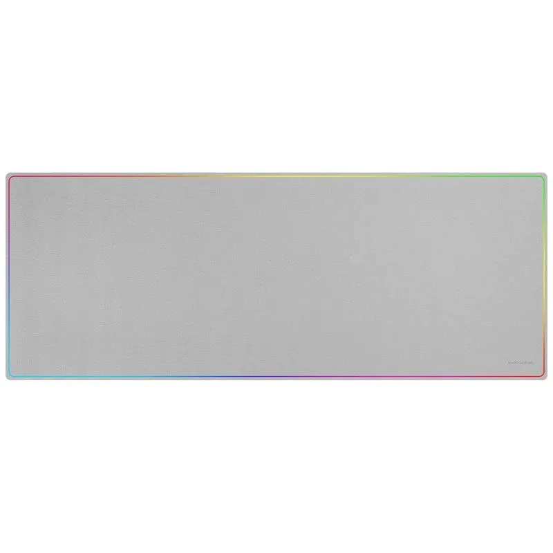 Mars Gaming Mmp224 Tappetino da gioco XXL 88x33 cm Design arcobaleno in gomma naturale e nanotessuto bianco
